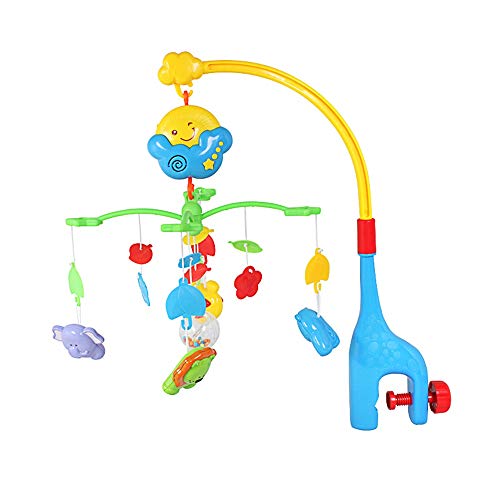 Lihgfw Babybett Glocke Spielzeug Rassel Musik Rotierende Nachts Glocke Babybett um das Bett Anhänger Spielzeug Weiche Sound Sleep Hilfsmittel Abnehmbare Rassel (Color : Multi-Colored)