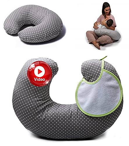 Stillkissen Klein (OEKO-TEX® und TÜV) - Baby Kissen - Verkleinerer Babybett - Breastfeeding Pillow - Schwangerschaftskissen - Ideal für Babybettchen - Bezug aus 100% Baumwolle abnehmbar und waschbar