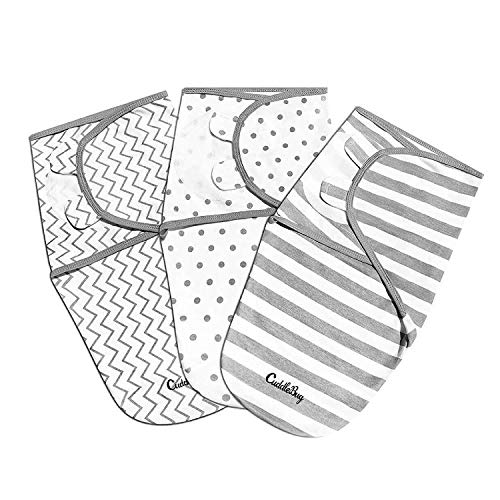 Baby Puckdecke Pucktuch Wickel-Decke von Cuddlebug - 3er Pack - Universal Verstellbare Schlafsack Decke für Säuglinge Babys Neugeborene 0-3 Monate